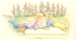 boy and girl reading